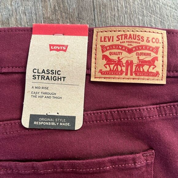 Levi's Plus Classic Straight Jeans Windsor Wine- Size 18W - Picture 8 of 12